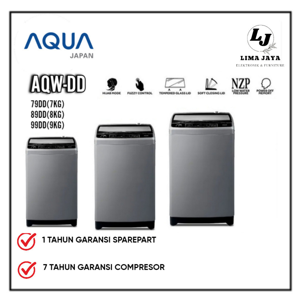Mesin Cuci 1 Tabung AQUA 79DD 7KG |89DD 8KG | 99DD 9KG Mesin Cuci Satu Tabung Aqua