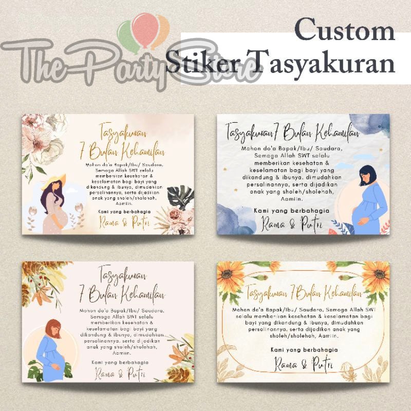 

Cetak Kartu/Stiker Tasyakuran Kehamilan 4 Bulan 7 Bulan