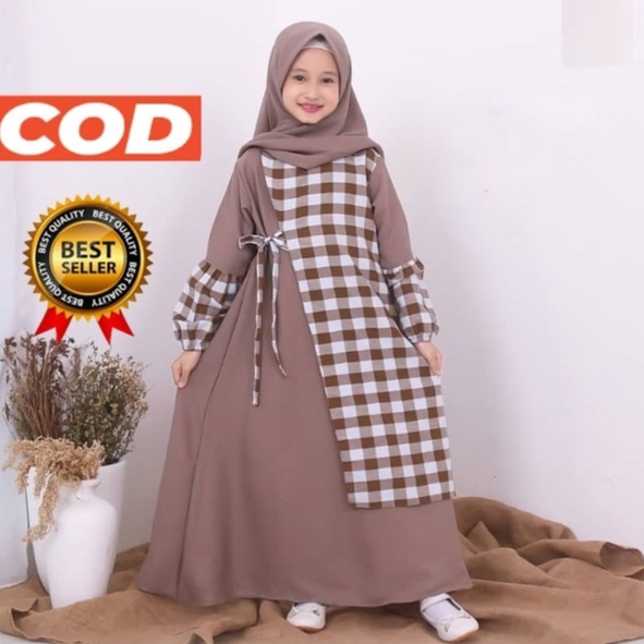 Gamis Anak RABYYA Kids Cringkle Airflow Terbaru/Model Gamis Anak Kekinian Trendy 2024
