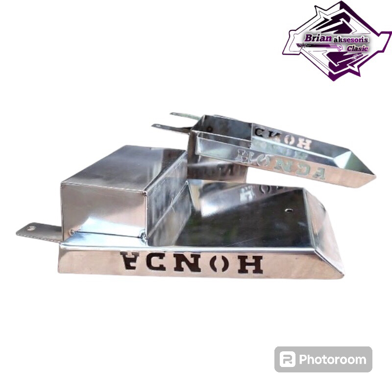 Tempat Aki Pangkon Aki New Model Aki Berdiri Bahan Stainless Stenlis Pnp Cb GL100 Megapro