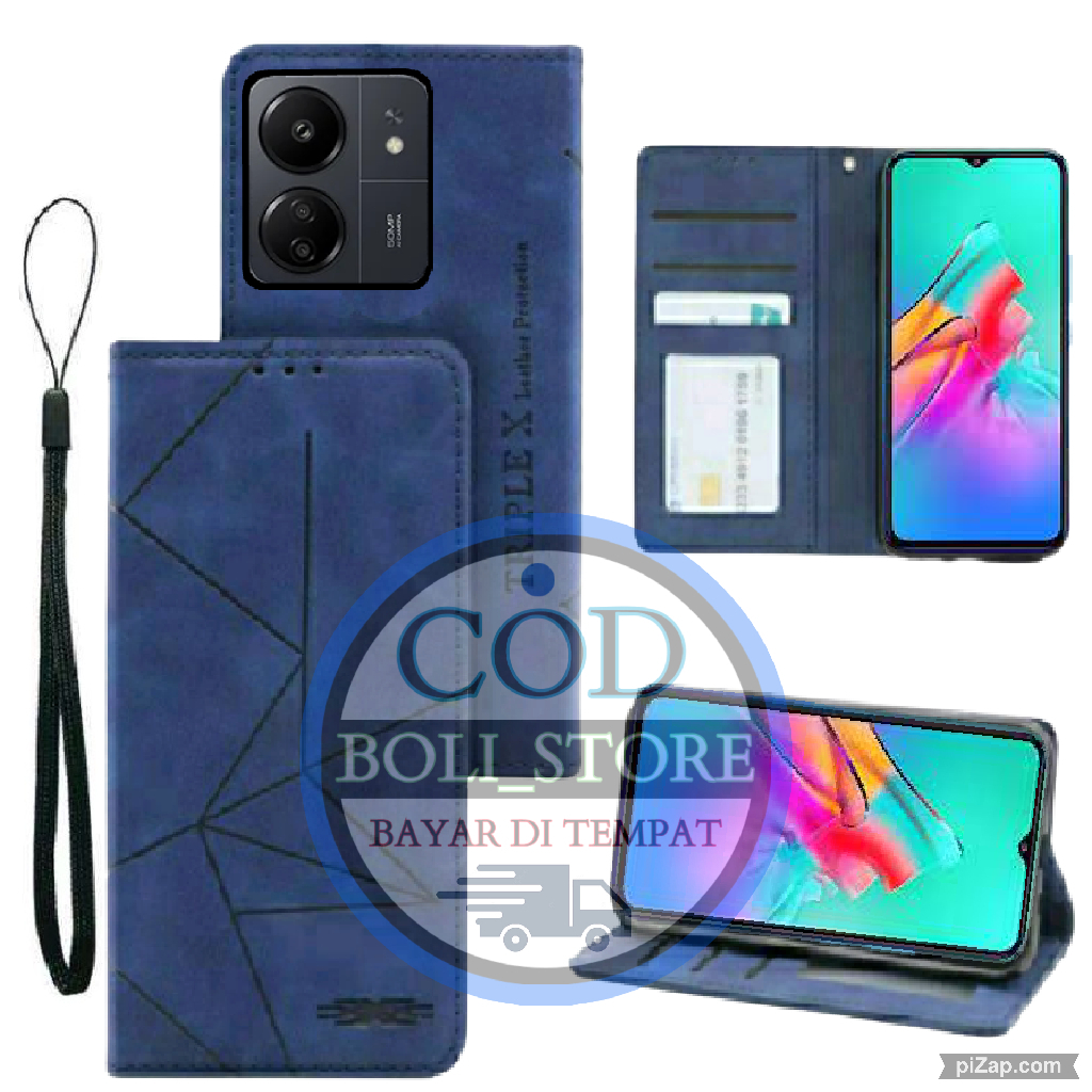 CASE HP REDMI 13C Flip Case Flip Motif Dompet Casing HP Flip Motif Leather Cover REDMI 13C