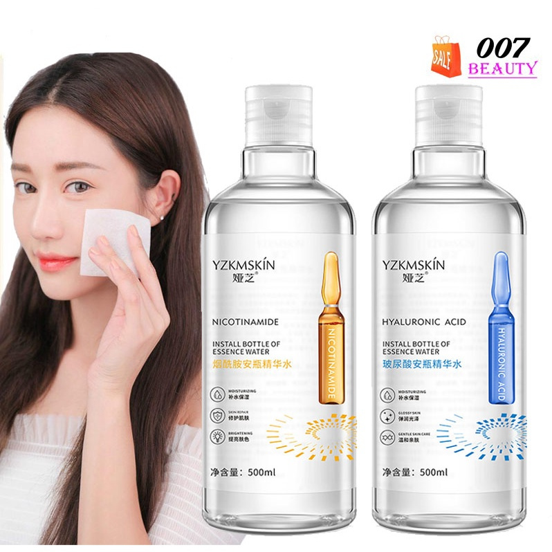YZKMSKIN - CLEANSER/ESSENCE TONER PEMBERSIH WAJAH NICOTINAMIDE/HYALURONIC ACID AMPOULE 500 ML
