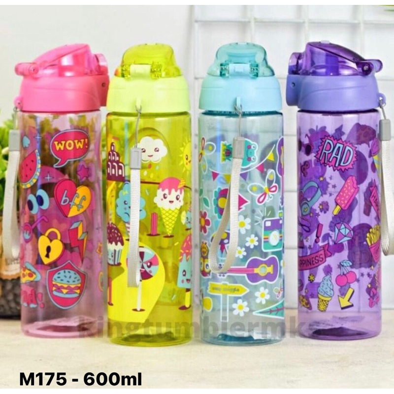 BOTOL MINUM SMIGGLE COLORFUL WARNA UK. 600ML