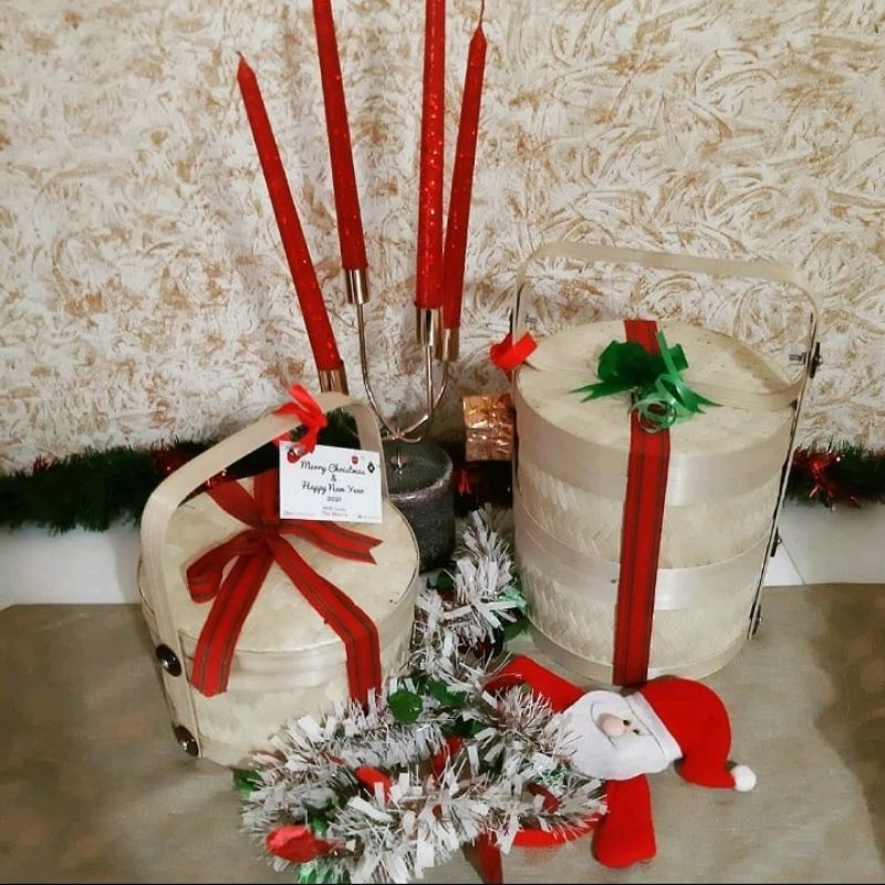 

HAMPERS RANTANG/KERANJANG BAMBU SUSUN 2 UK 20cm