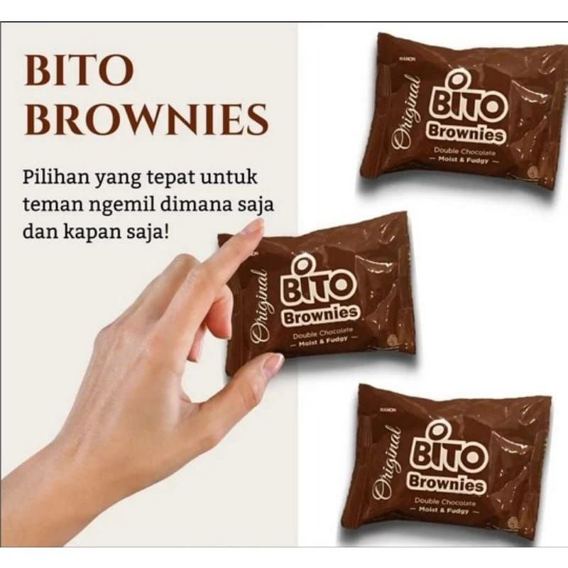 

Bito ecer Brownies Double Chocolate 35g Brownies Lembut dan Pekat