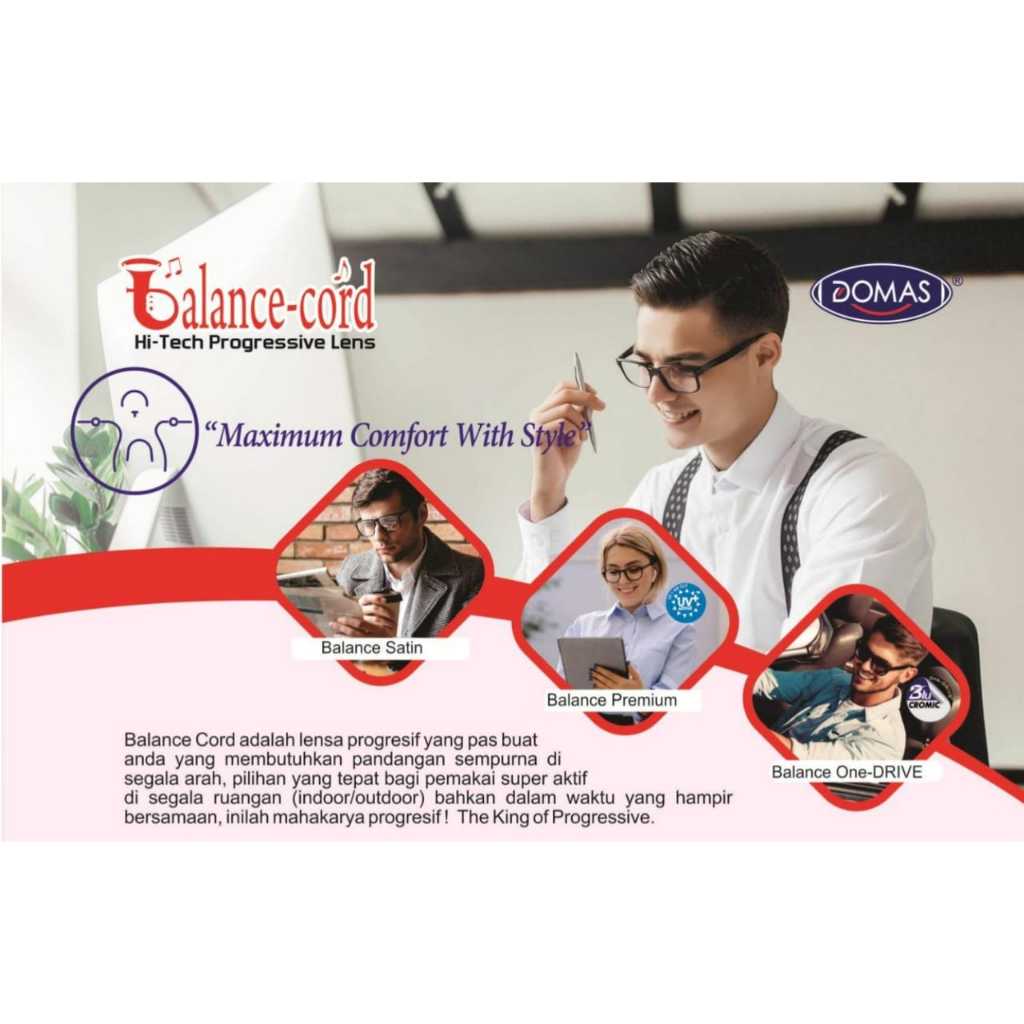lensa kacamata progressif domas balance cord bisa cylinder
