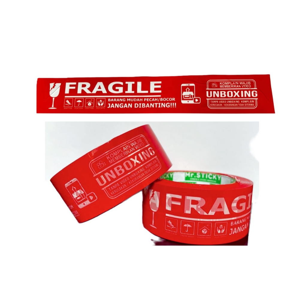 

Lakban Fragile Merah Putih 45mm x 100 yard MURAH