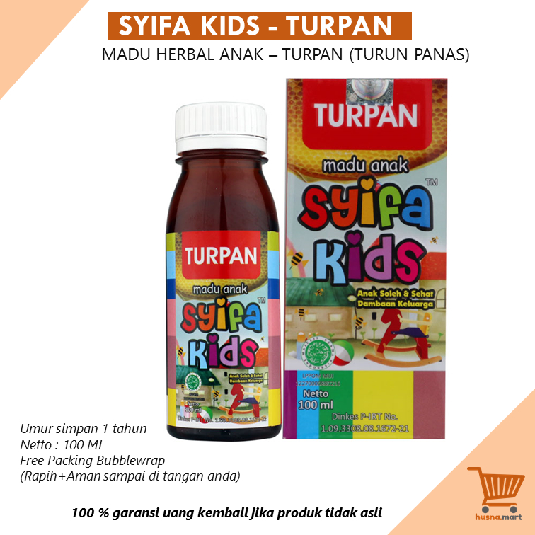 

Madu Anak Syifa Kids TRUPAN - TURPAN [Turun Panas] 100ml - Herbal Penurun Demam Panas Anak SyifaKids Original