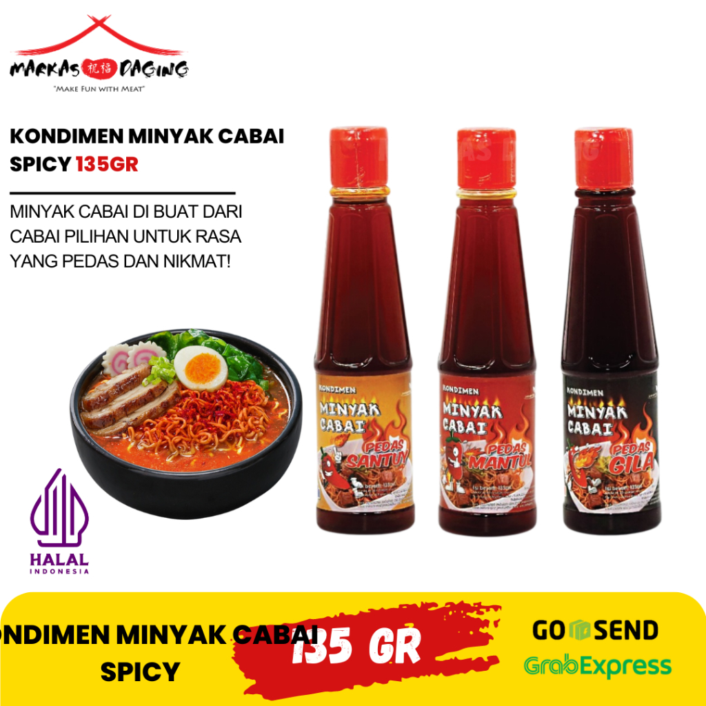 

KONDIMEN MINYAK CABAI SPICY / MINYAK CABE PEDAS / CHILI OIL 135 ML