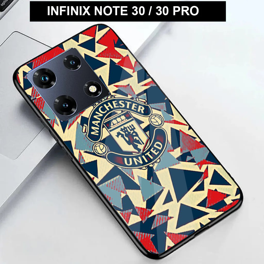 Soft Glass Kaca Untuk INFINIX NOTE 30/ INFINIX NOTE 30 PRO Terbaru  Motif Man united  Pelindung Bela