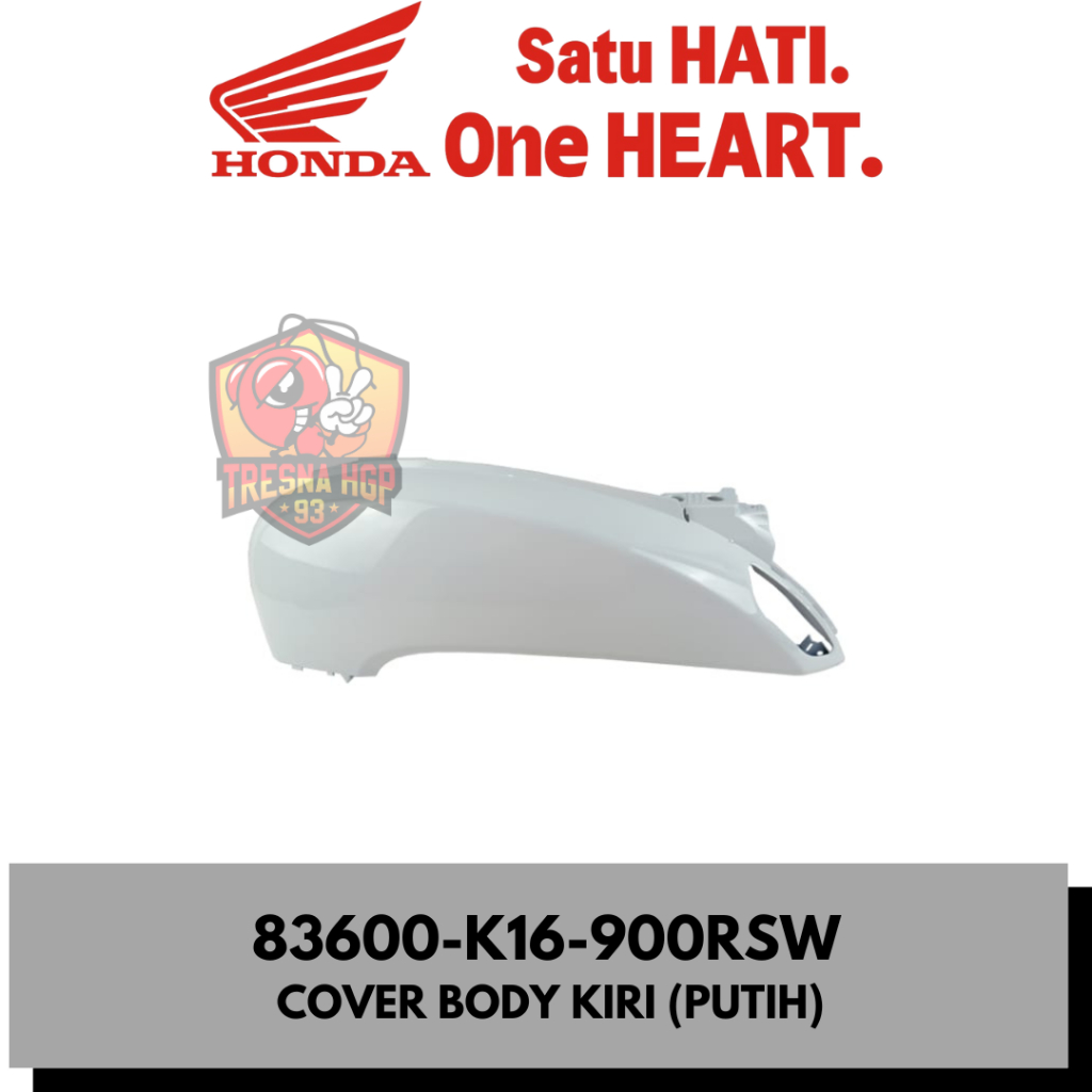 83600-K16-900RSW COVER BODY KIRI PUTIH SCOOPY FI K16 ORIGINAL | COVER L BODY 83600K16900RSW