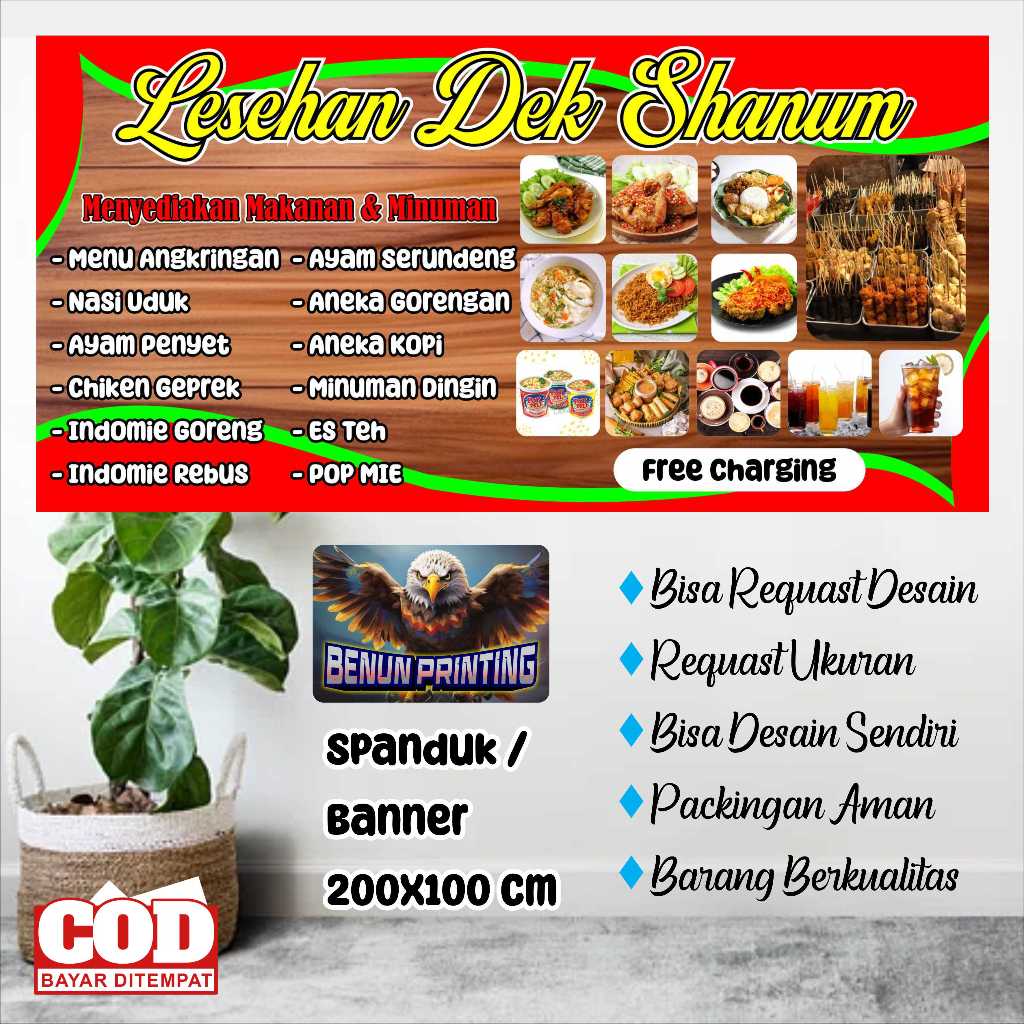 Spanduk 200x100 Lesehan, Angkringan