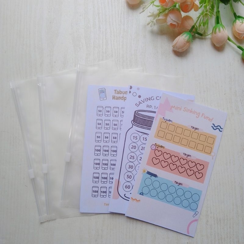 

1 paket (isi 3 set) saving pouch tempat nabung tanpa lubang