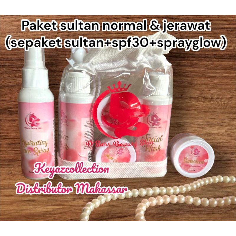 SEPAKET CREAM SULTAN DSARS + SPRAY + Sunscreen spf30 Dsars (free sheetmask) skincare Dsars paket all