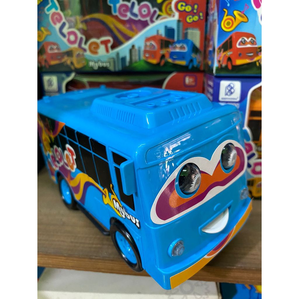 Mainan Bus Telolet Basuri - Mainan Bus Basuri Telolet - Bis Basuri Bisa Menyala Lampu dan Telolet