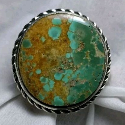 Cincin Batu Pirus Persia Natural Turquoise Urat Emas Top HQ Origin Iranian