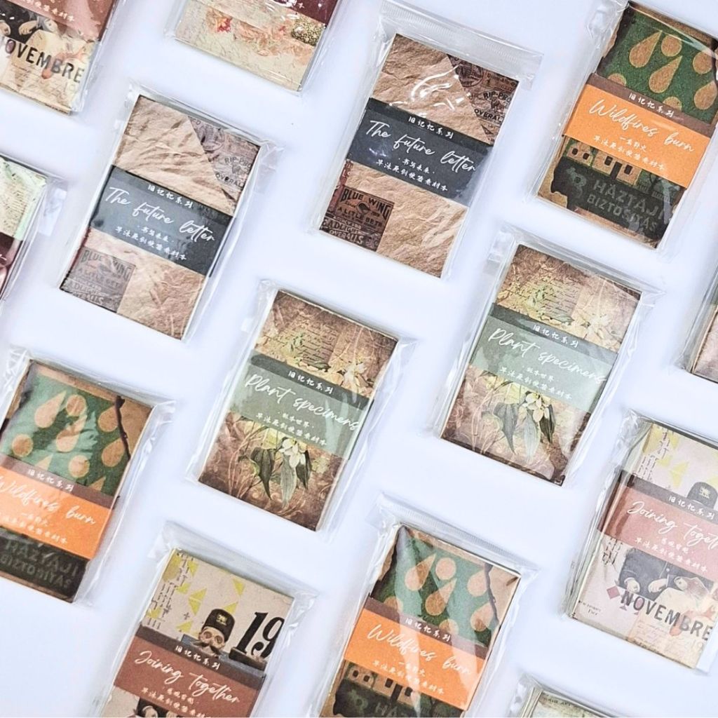 

OLD MEMORIES SERIES MATERIAL BOOK kumpulan kertas bahan jurnal scarpbook