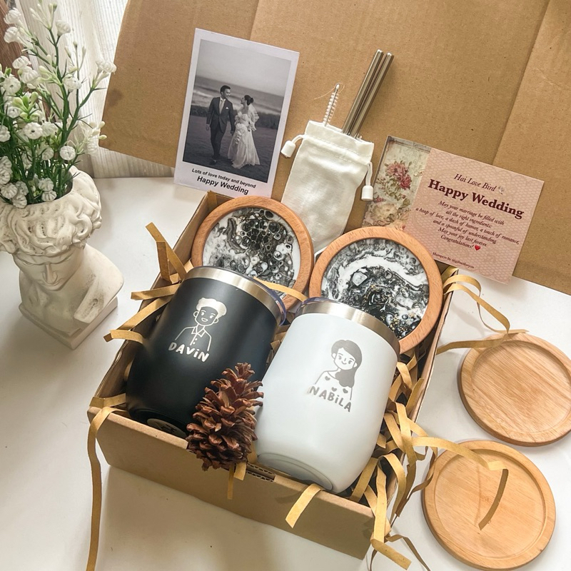 GIFTSETFORYOU HAMPERS COUPLE HADIAH PERNIKAHAN/ HAMPERS TUMBLER COUPLE CUSTOM / WEDDING GIFT/ HAMPER