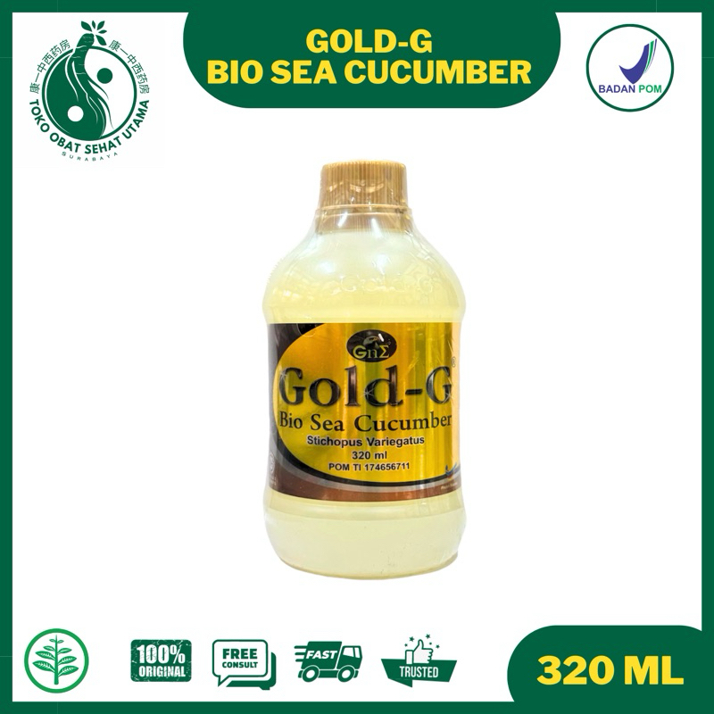

GOLD-G BIO SEA CUCUMBER 320 ML / Minuman Ekstrak Teripang Emas / Membantu Penyembuhan Luka, Gangguan Lambung, Nyeri Sendi / jelly gamat