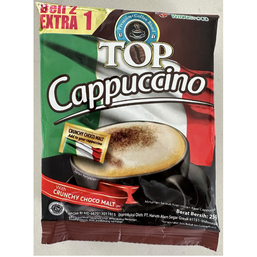 

kopi TOP Coffee Instant Cappuccino 25 gr - isi 15 sachet