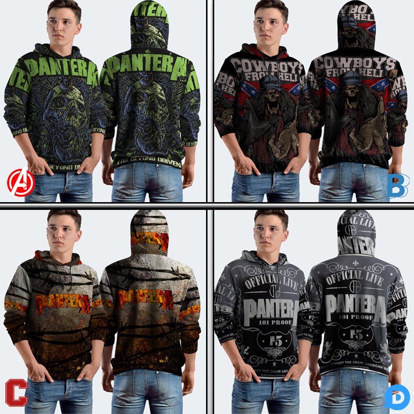 Jumper Hoodie Pantera Cowboy From Hell Hoodie Pullover Fullprint Bahan Polyester Jersey
