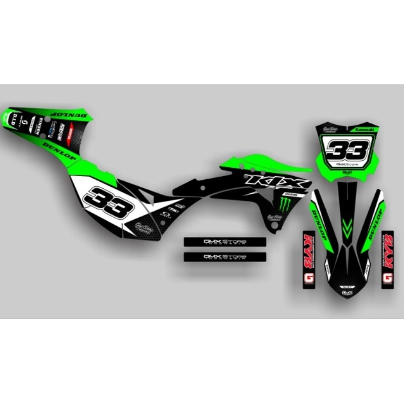 Decal Custome Klx Gordon Hijau Kawasaki super premium terbaik