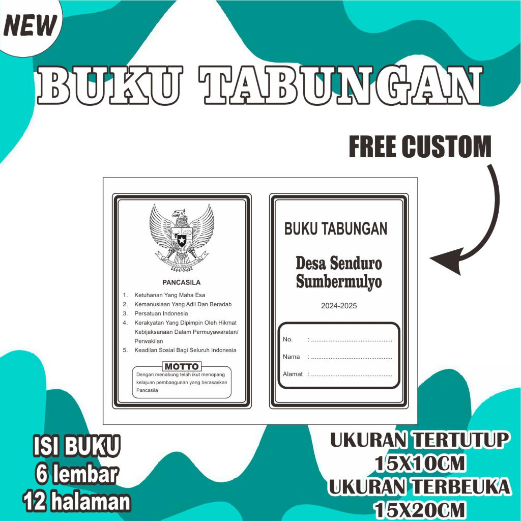 

BUKU TABUNGAN CUSTOM COVER SESUAI PERMINTAAN.