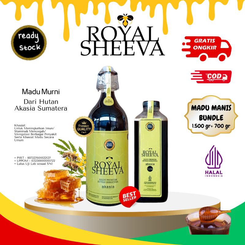

paket hemat madu royal sheeva madu murni hutan akasia sumatera 2800 gr halal mui lulus uji lab