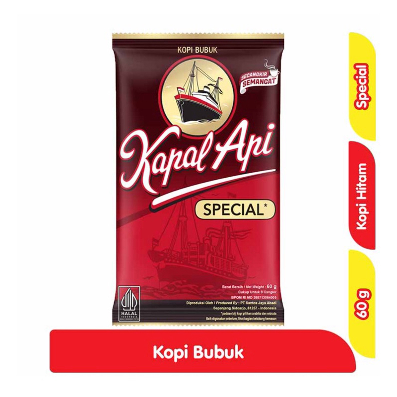 

Kapal api kopi bubuk instant coffee 60 g