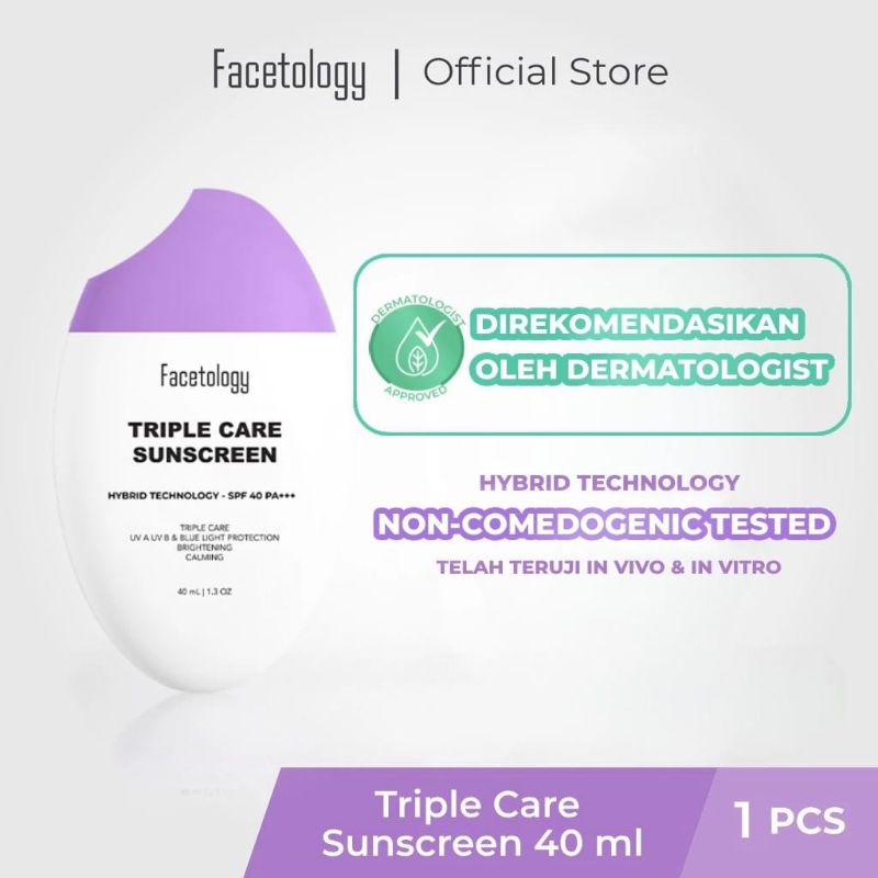 Facetology Triple Care Sunscreen SPF 40 PA+++ 40ML