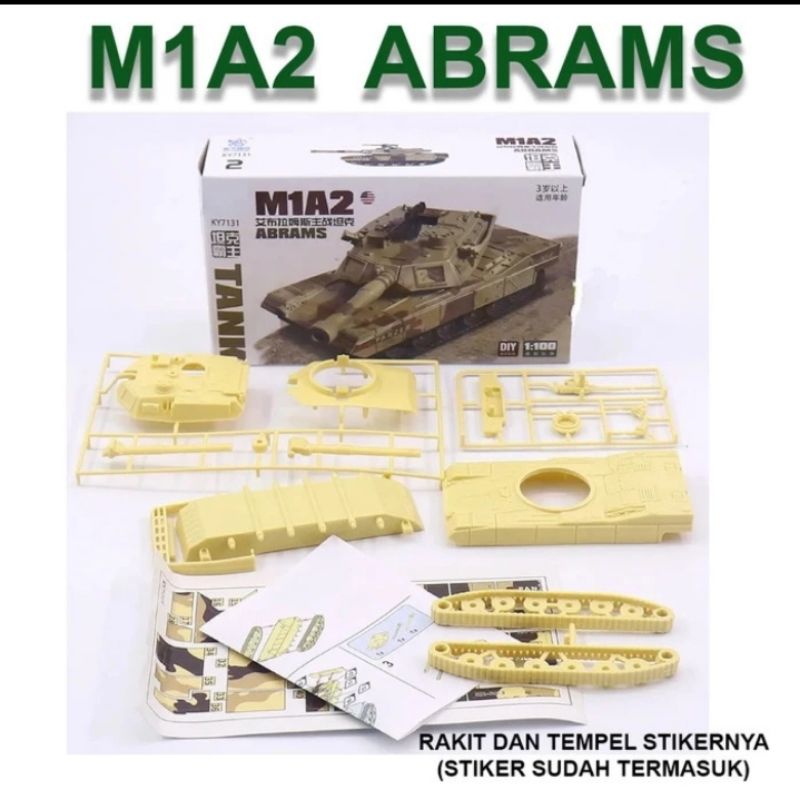 Tank Abrams M1A2 Model Kit T-55 T-72 Leopard T-98 Tank Amerika Rusia Puzzle 3D