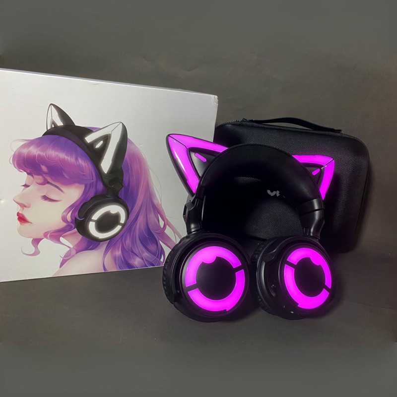 YOWU Selkirk Cat Ear Headphones 4 Original - Black/Hitam - Headset Gaming Streamer Streaming Prelove