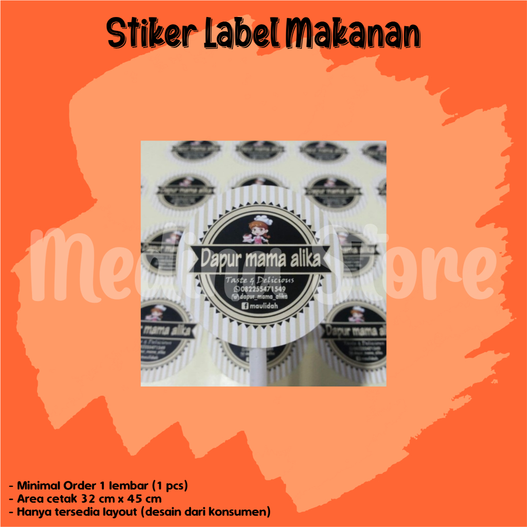 

Stiker Label Makanan / Stiker Cromo