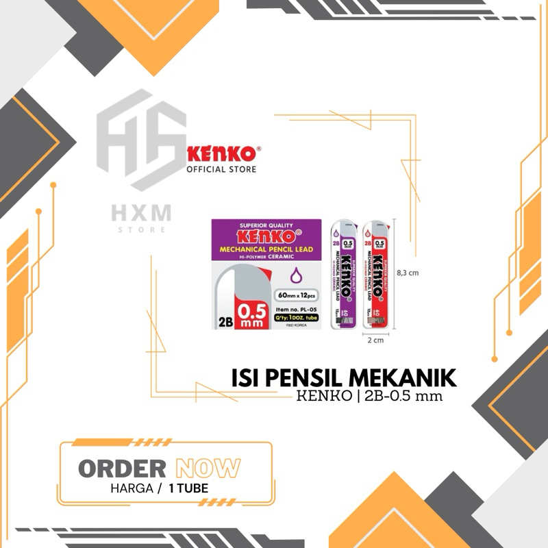 

Pencil Lead / Isi Pensil Mekanik KENKO 2B 0.5 mm [1 Tube]