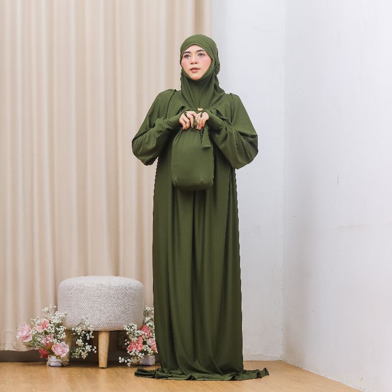 Mukena terusan dewasa telekung jubah syar'iy dubai arab abaya travel adem cantik modern turki