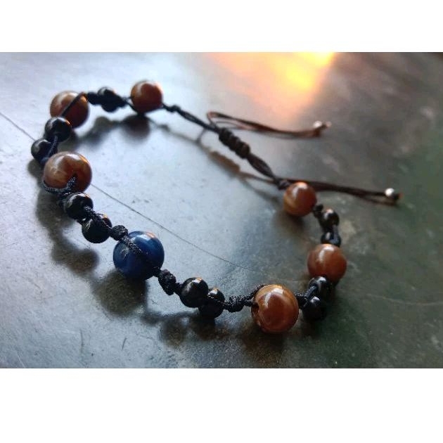 Gelang serut manik batu marble estetik