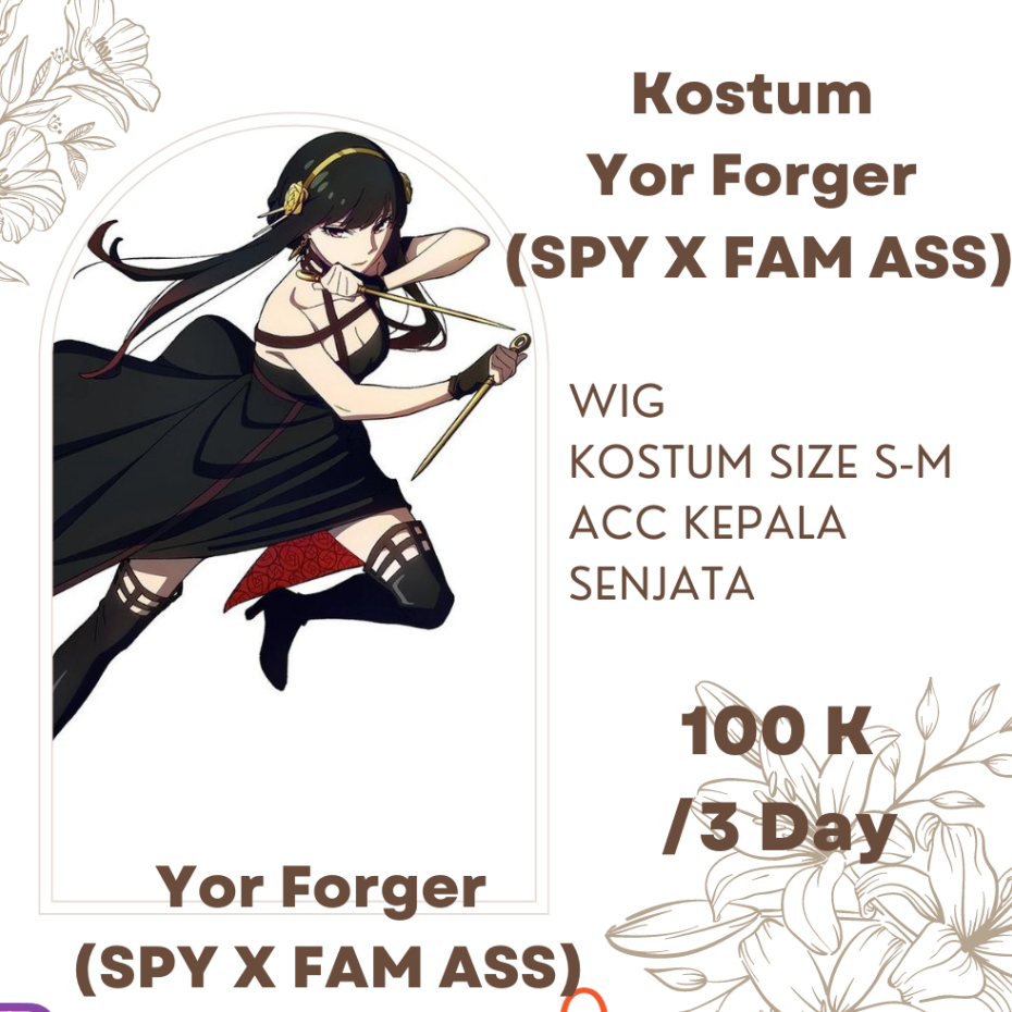 [RENTAL] Kostum Yor Forger Spy X Family (ASS)