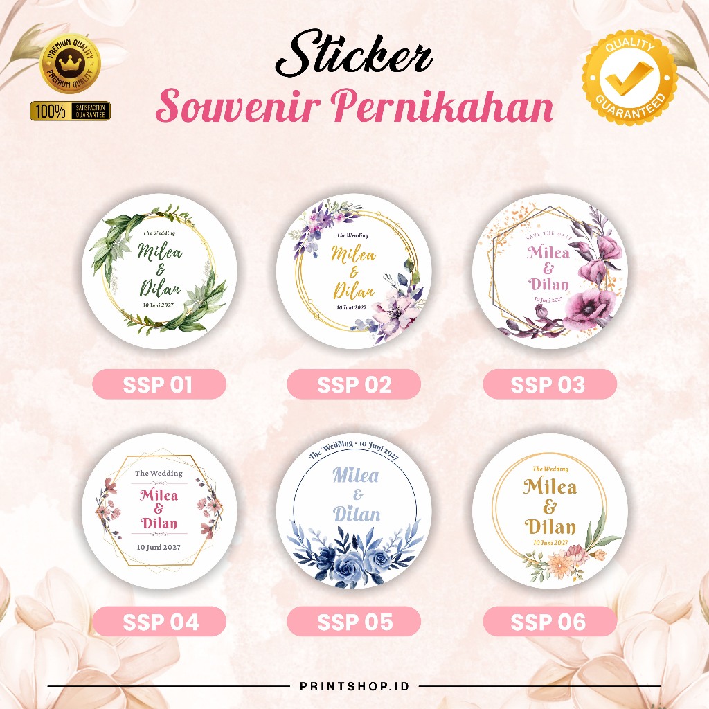 

SSP36 / 260pcs Stiker Souvenir Pernikahan / Stiker Engagement / Stiker Ucapan Wedding