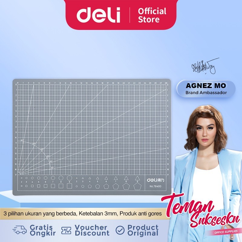 

Deli Alas Potong/Cutting Mat A2, Bahan Tebal Warna Hijau 78402