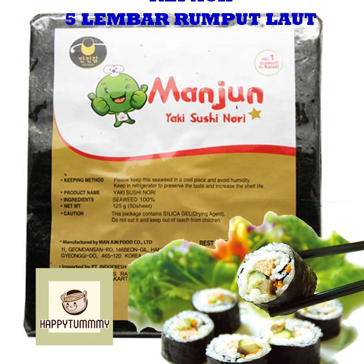 

Buruan Belanja HPT Manjun Nori 5 Lembar HALAL Seaweed Rumput Laut Sushi Gimbap Korean Yaki Sushi Nori