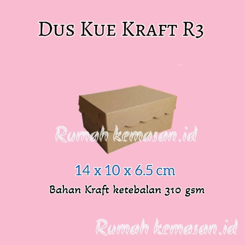 

Dos Kotak Kue R3 14 x 10.5 x 7 cm Kraft tebal 310gsm / kotak kue isi 3
