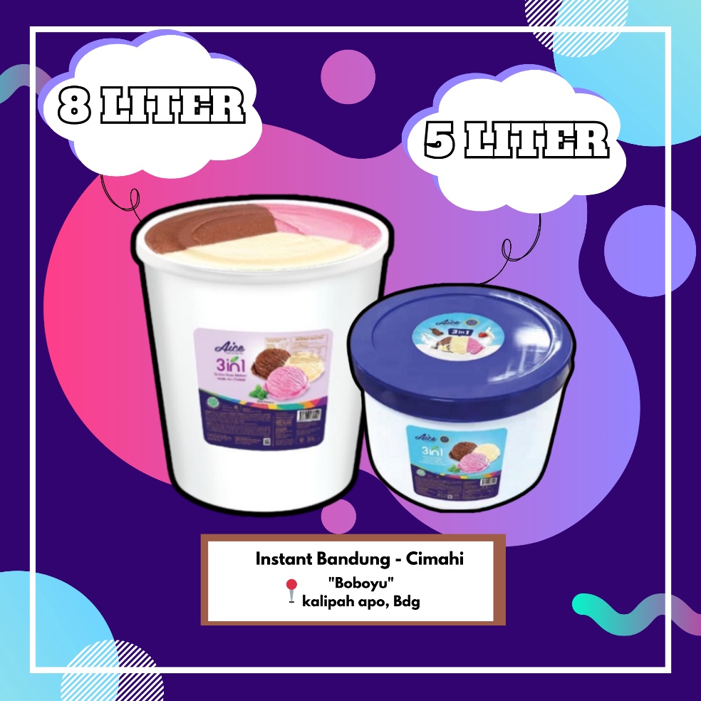 

Laku Keras Es Krim Ember Aice 5 Liter 8 Liter Ice Cream Aice Es krim Ember Galon Instant Gosend Bandung Only