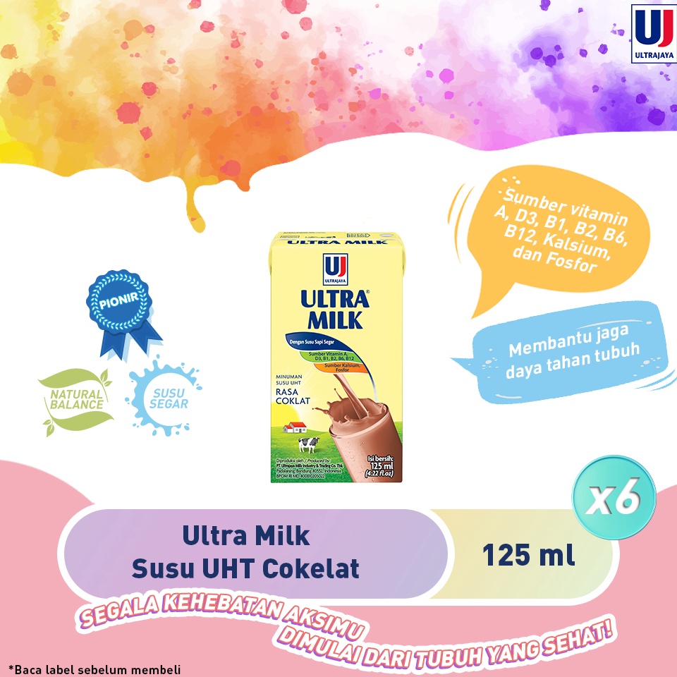 

Gebyar promo Ultra Milk Susu UHT Cokelat 125ml Paket isi 6pcs