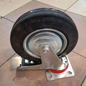 Roda Troli Karet 8 inch Rem