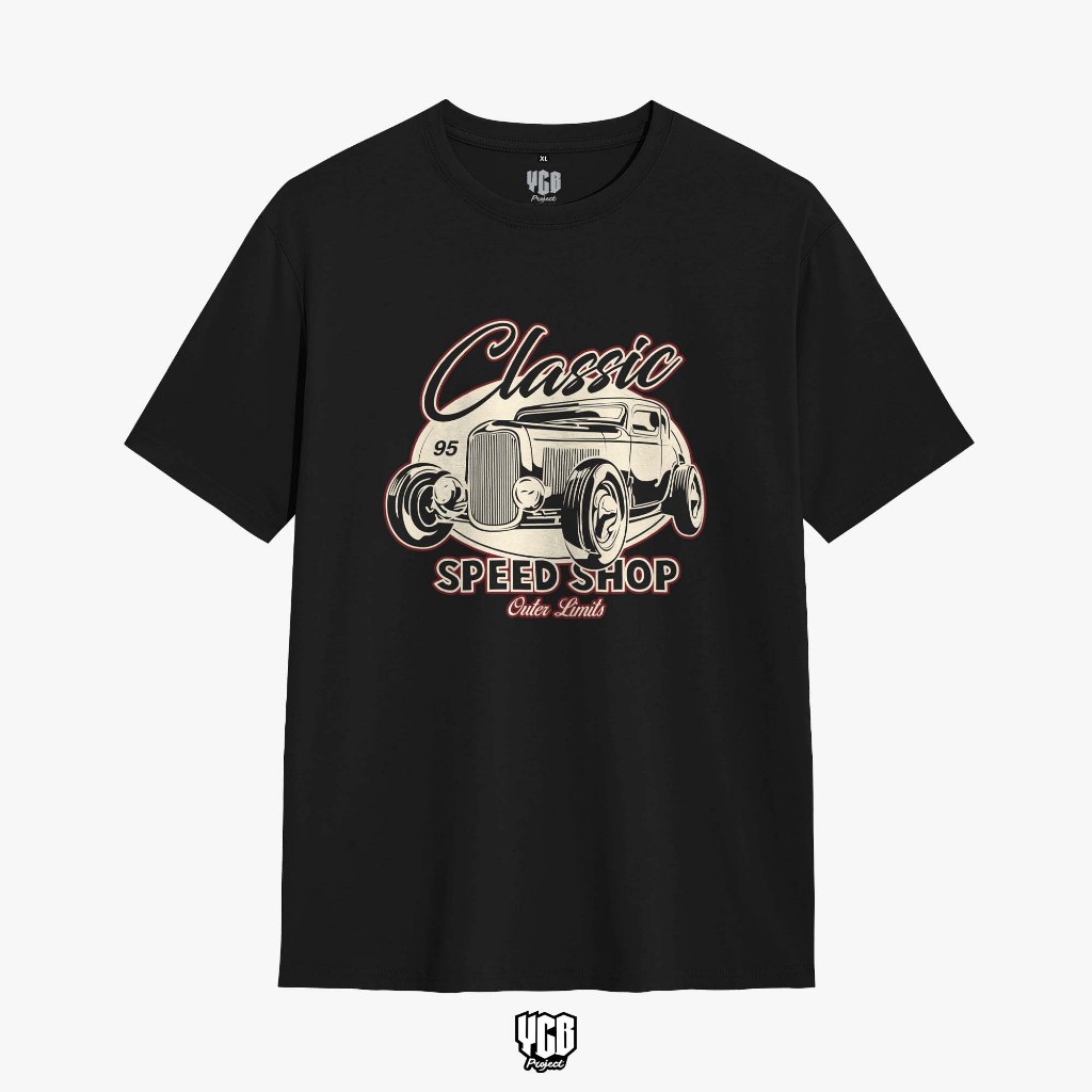 Kaos Pria Otomotif Classic Speed Shop Bahan Tebal Cotton Combed 30s