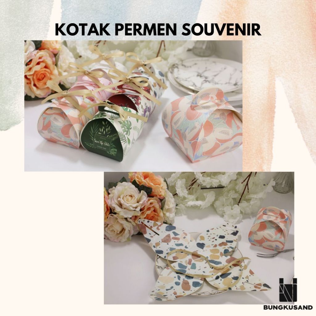 

KOTAK PERMEN KOTAK KADO SOUVENIR COKELAT BOX MINI CAKE BOX MINGLE TEA PAI SANGJIT WEDDING