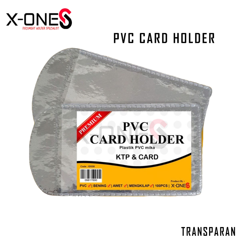

X-ONE 10 PCS MIKA PVC PELINDUNG KARTU TEBAL SEMUA JENIS KARTU ATM SIM KTP ID-CARD PVC "ID-558