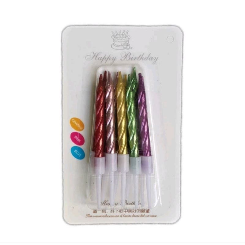 Lilin spiral mini, utk kue/puding ultah