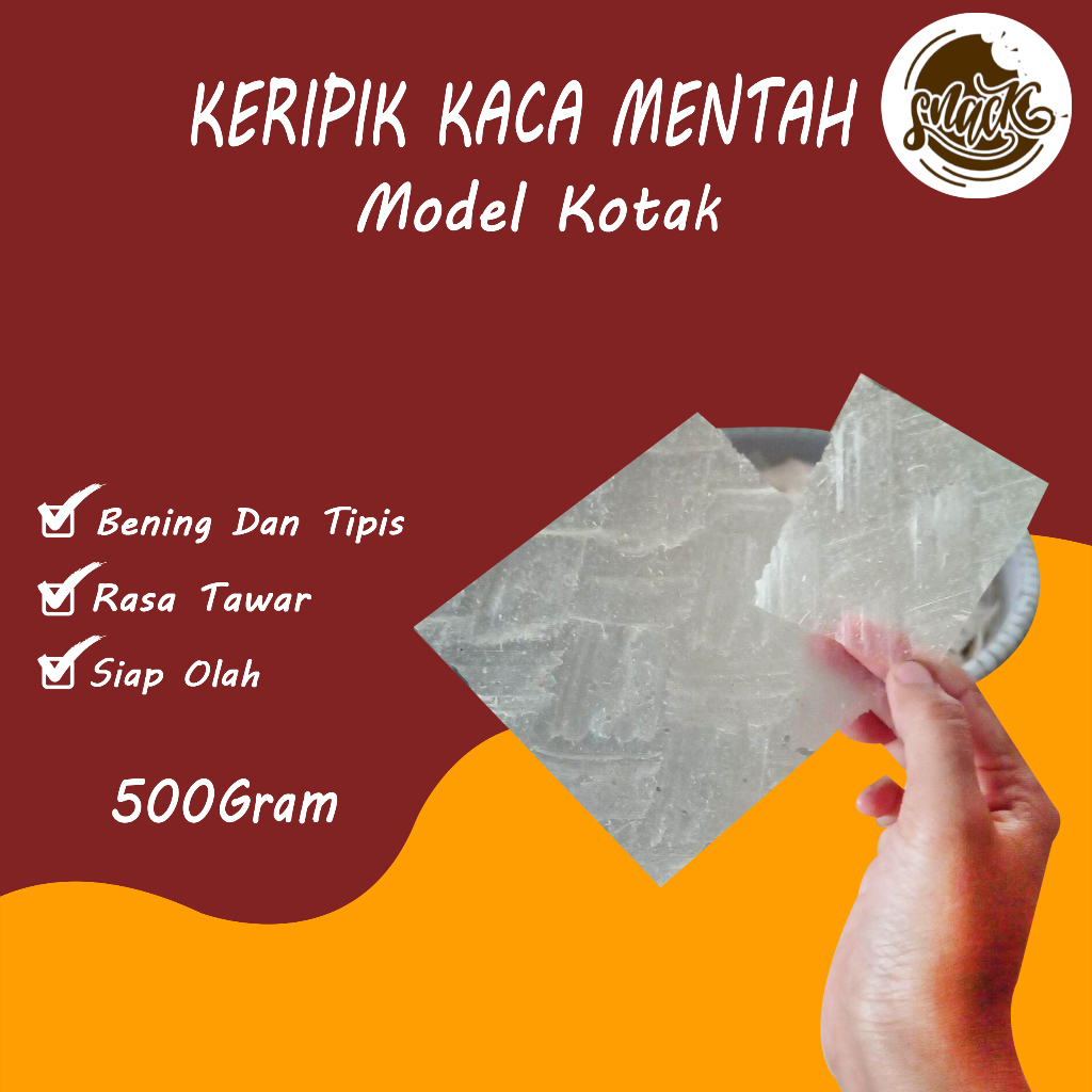 

Keripik Kaca Kotak 500 Gram Bening Super Tipis