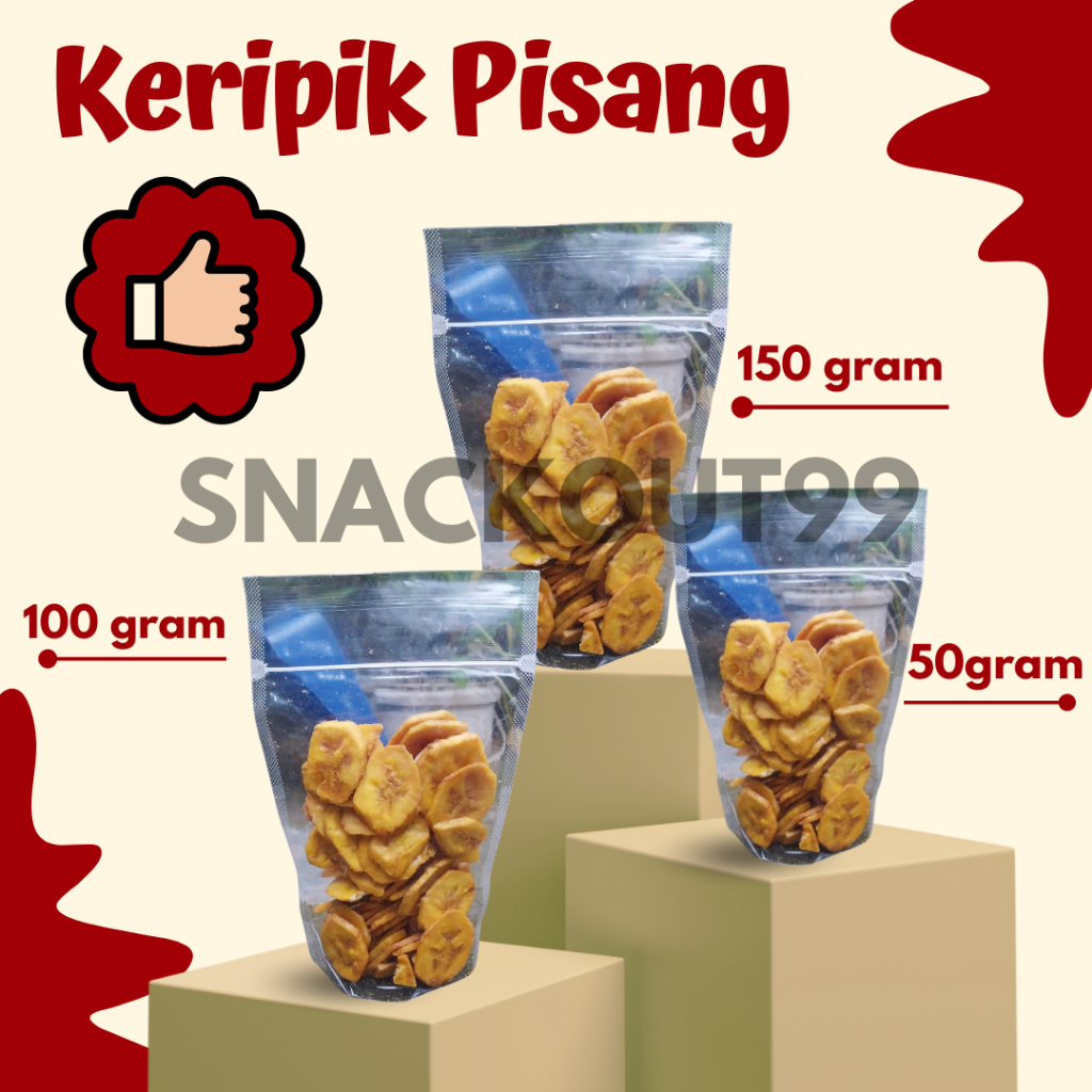 

[KEMASAN EKONOMIS] Keripik Pisang Bulat Manis 50 gram Termurah Terenak